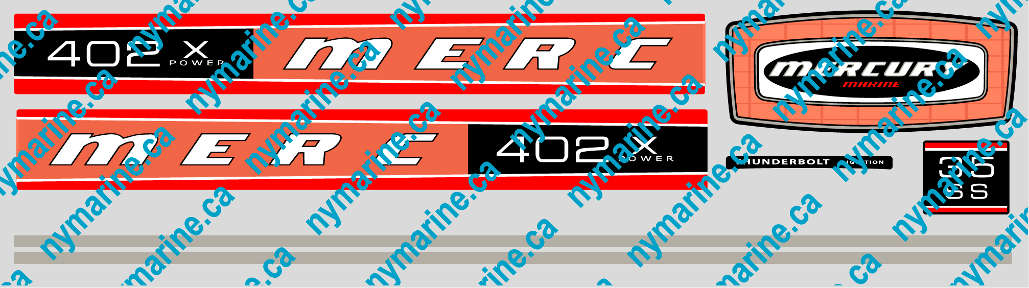 Pr (2) of Mercury Marine Boating Fishing Decals/Stickers 8 Outboard Motor  p104 – Priordei l'oli de catalunya